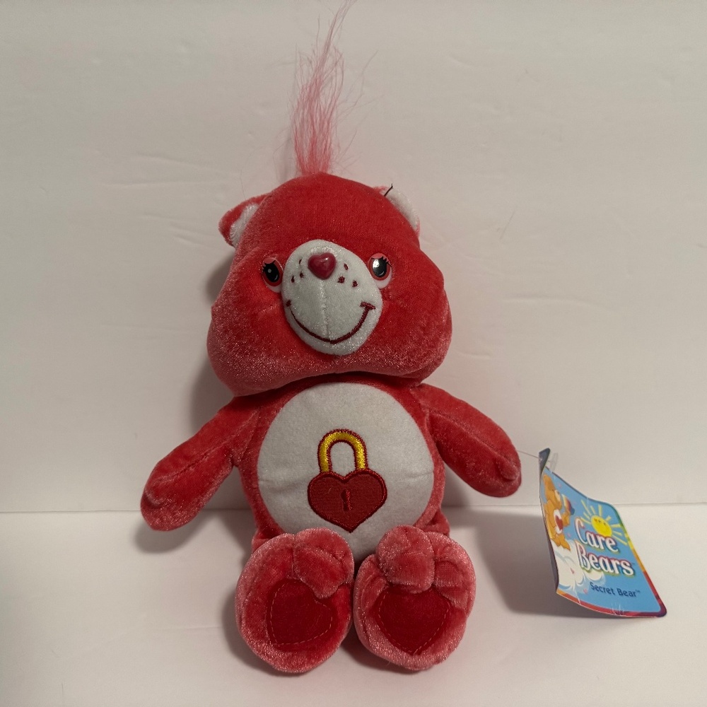 Care Bear "Lock Heart" Stuffed Plush Toy- New with Tag